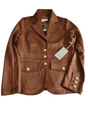 Joie Small Brown Faux Suede Blazer Jacket